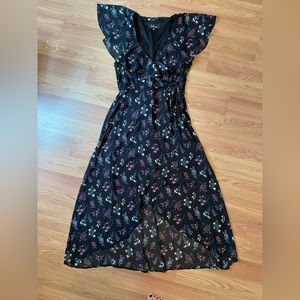 Lulus Black floral maxi dress